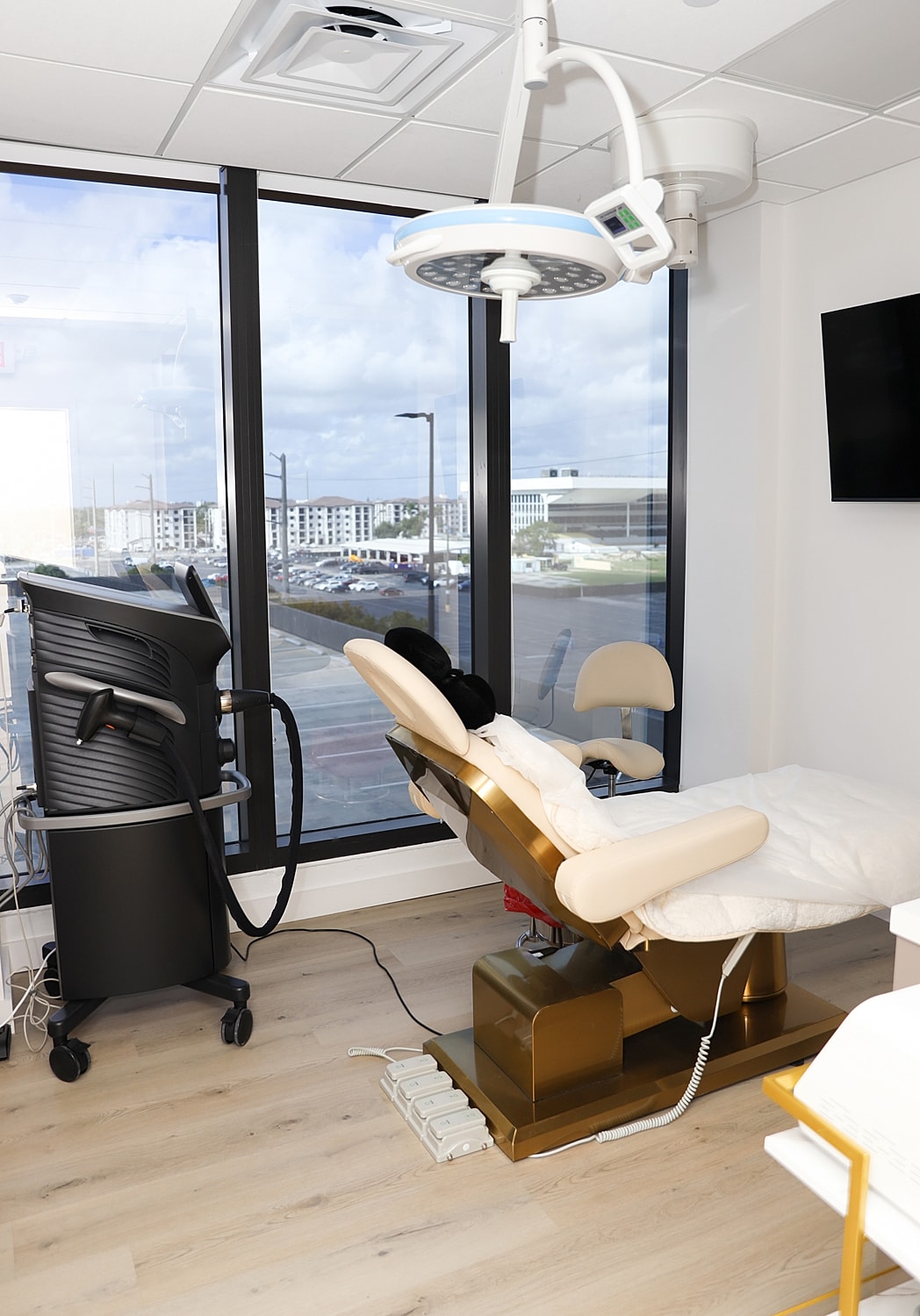 Modern dental or medical treatment room interior.